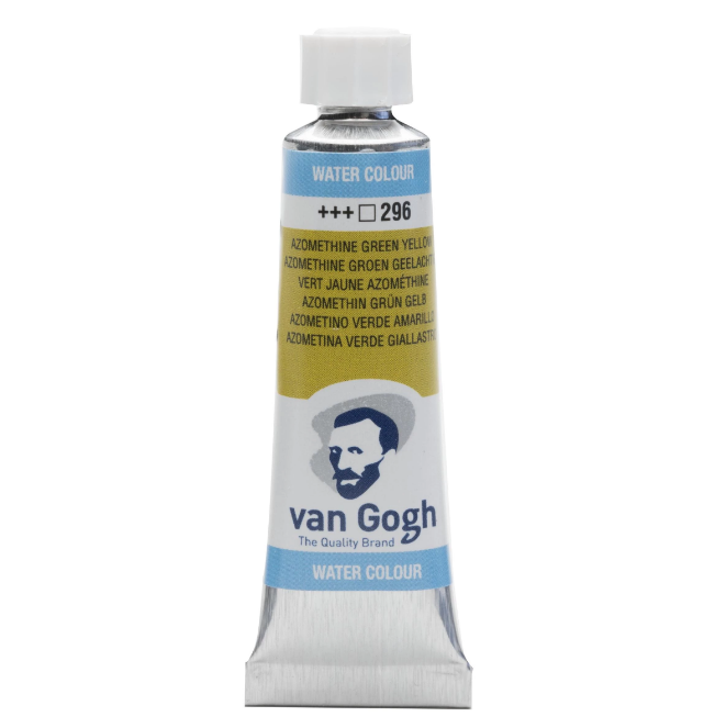 Краска акварельная Van Gogh 296 Азометин зелено-желтый, туба 10 мл, Royal Talens