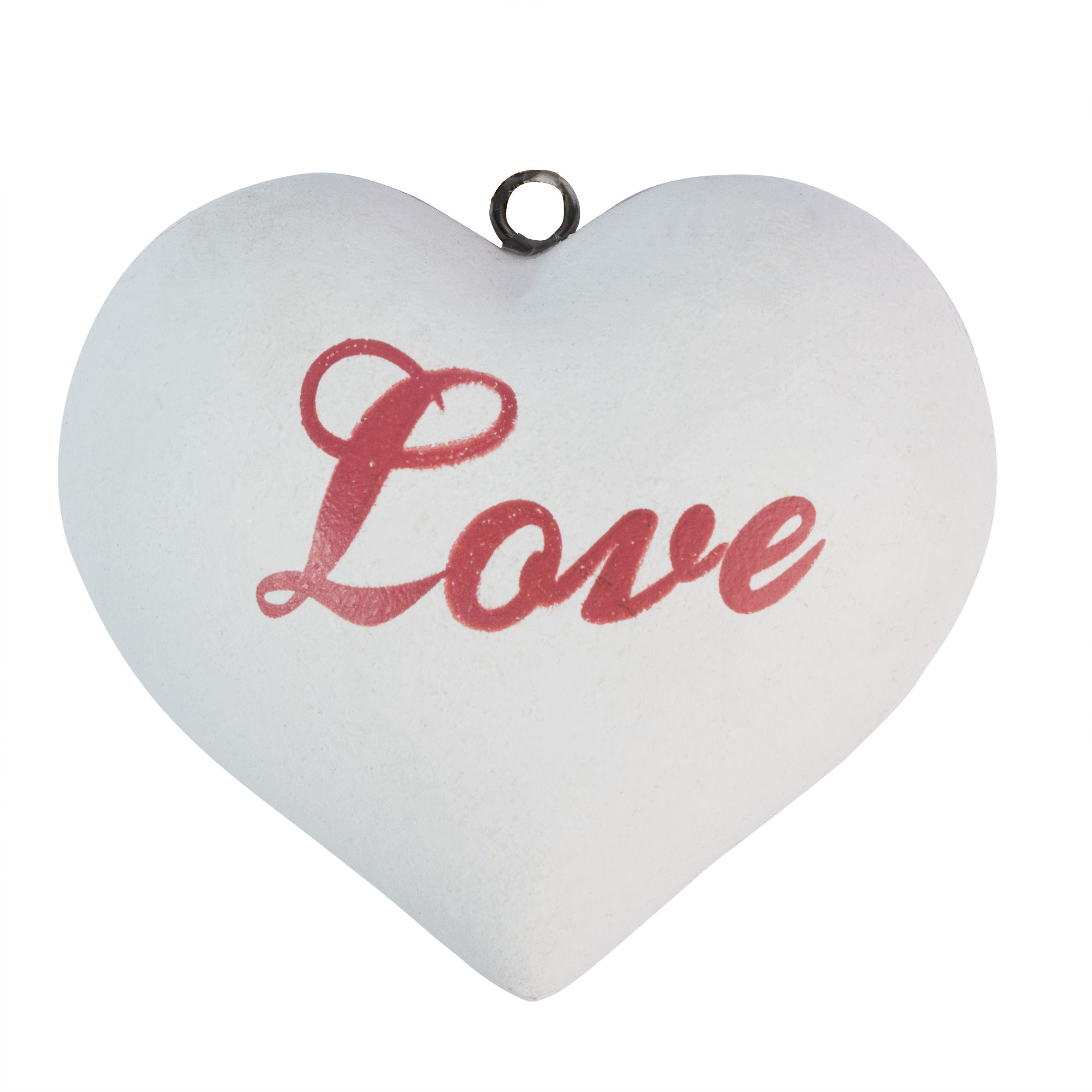 Подвеска новогодняя Сердце деревянное Love 4,5 см, белое, 9762986 ТМ "A&G"