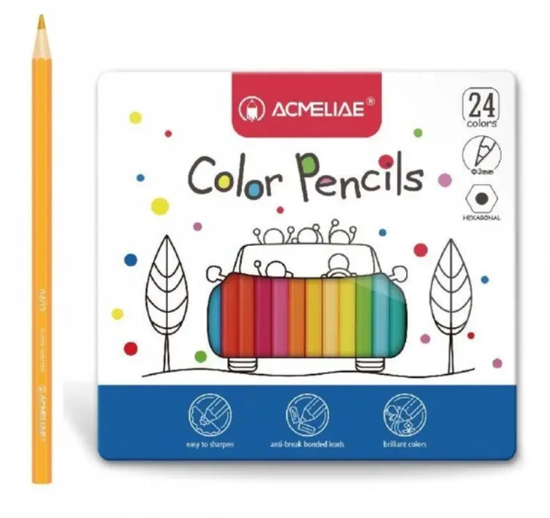 Набор карандашей цветных "Colouring Academy", 24 цв. карт. коробка, 2300089