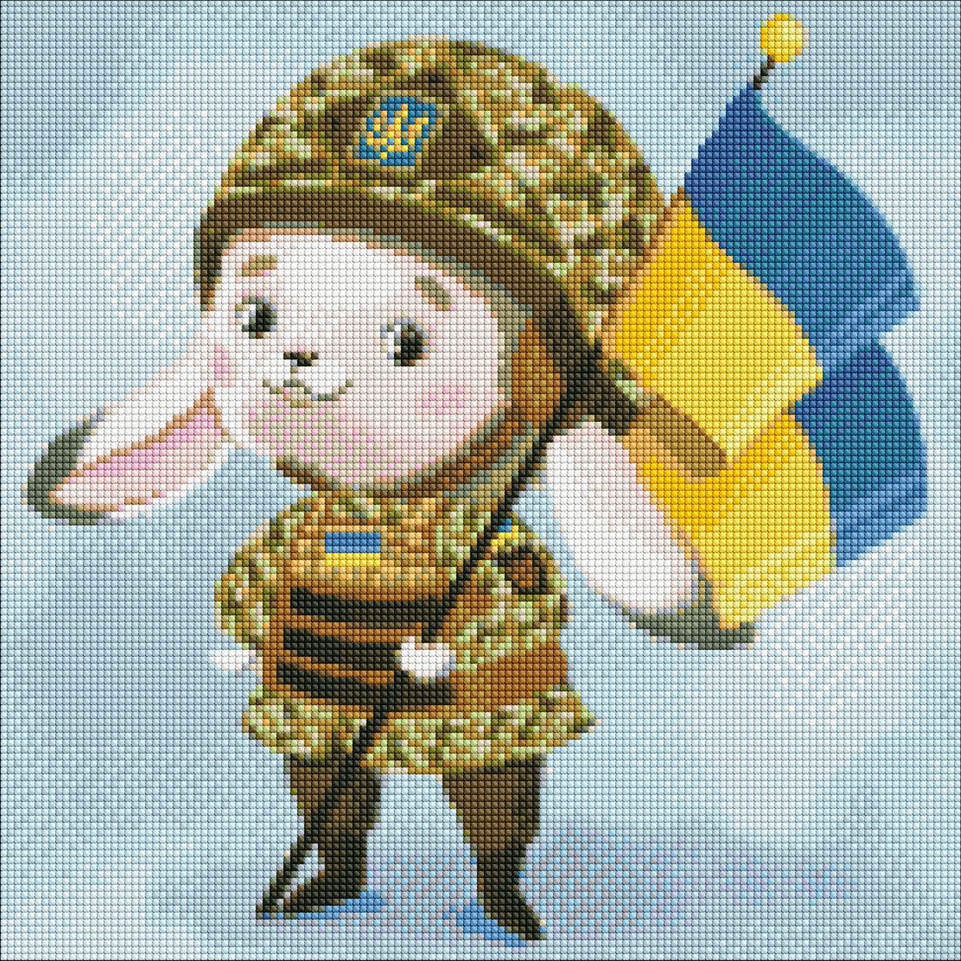 Алмазная мозаика "Зайчик-защитник" 40*40 см, AMO7440 ТМ "Идейка"