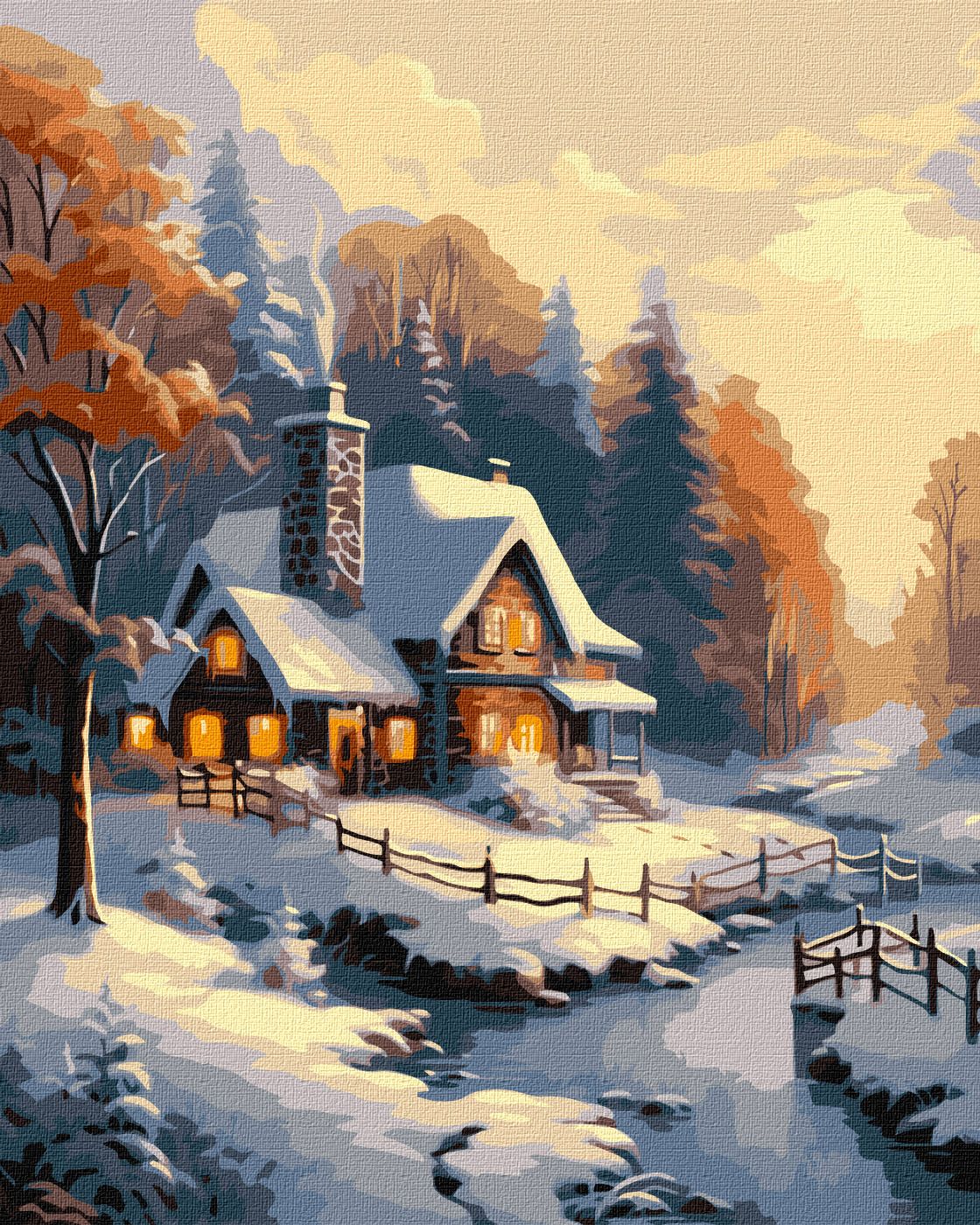 Картина по номерам 40*50 см "Зимний домик", KHO6333