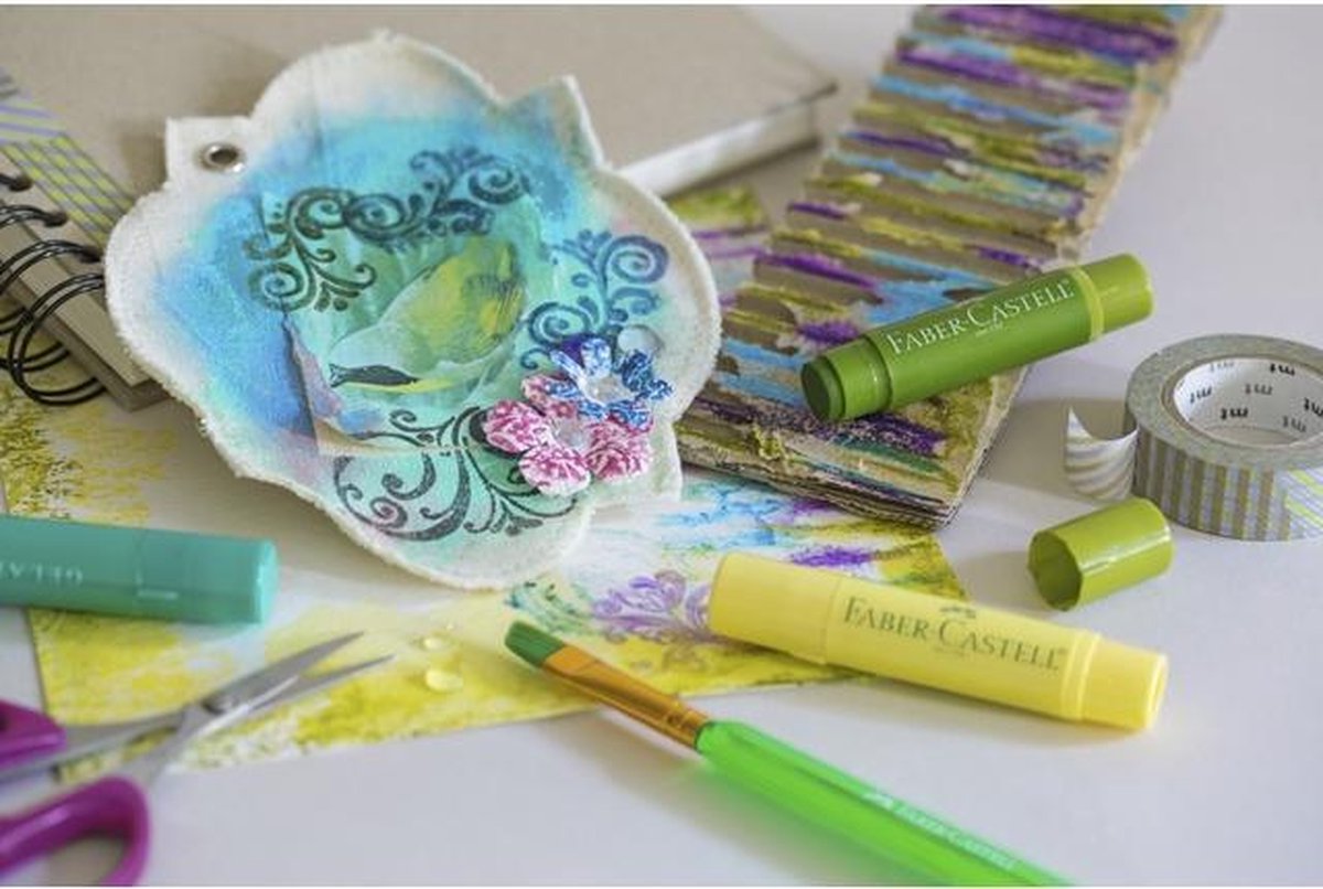 Крейда гелева Gelatos 4 кол. +пензлик+трафарет (відтінки металік), 121806 Faber-Castell 1