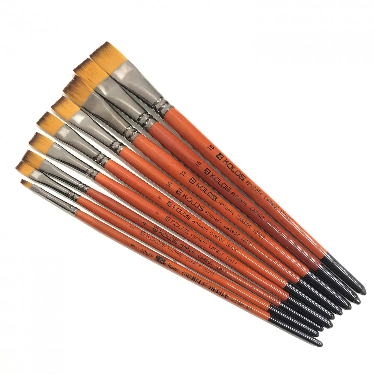 Кисть Синтетика плоская Carrot 1097F №18 Kolos 3