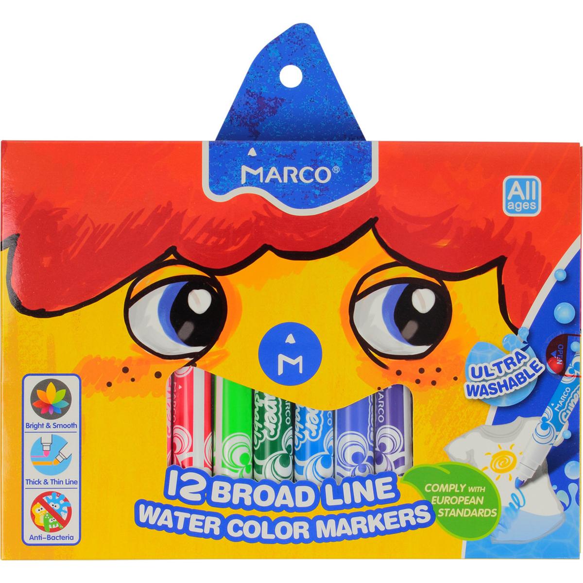 Фломастери 12 кол. Super Washable Jumbo, ТМ Marco 1632-12CB