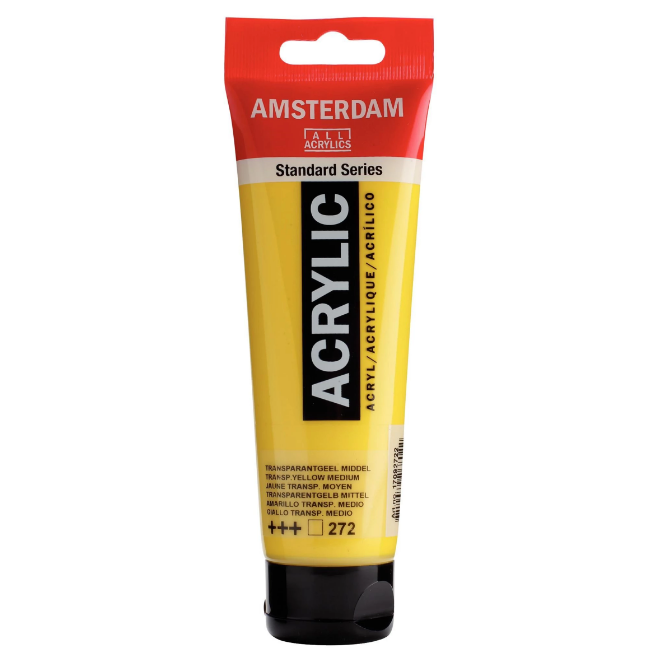 Краска акриловая Amsterdam 120мл Прозрачный желтый средний, 272 Royal Talens