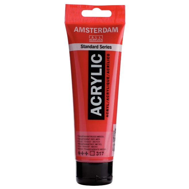 Краска акриловая Amsterdam 120мл Прозрачный красный средний, 317 Royal Talens