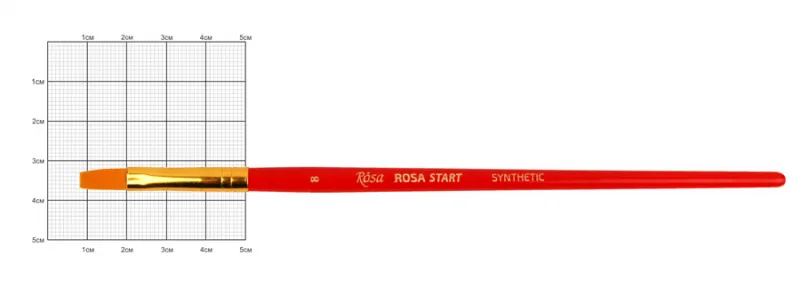 Синтетика плоская 502 №8, к. р. кисть Rosa Start