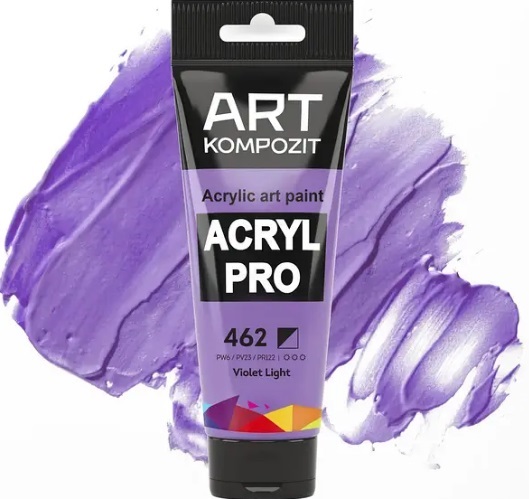 Краска акриловая ART Kompozit 462 фиолетовый светлый 0,075 л туба