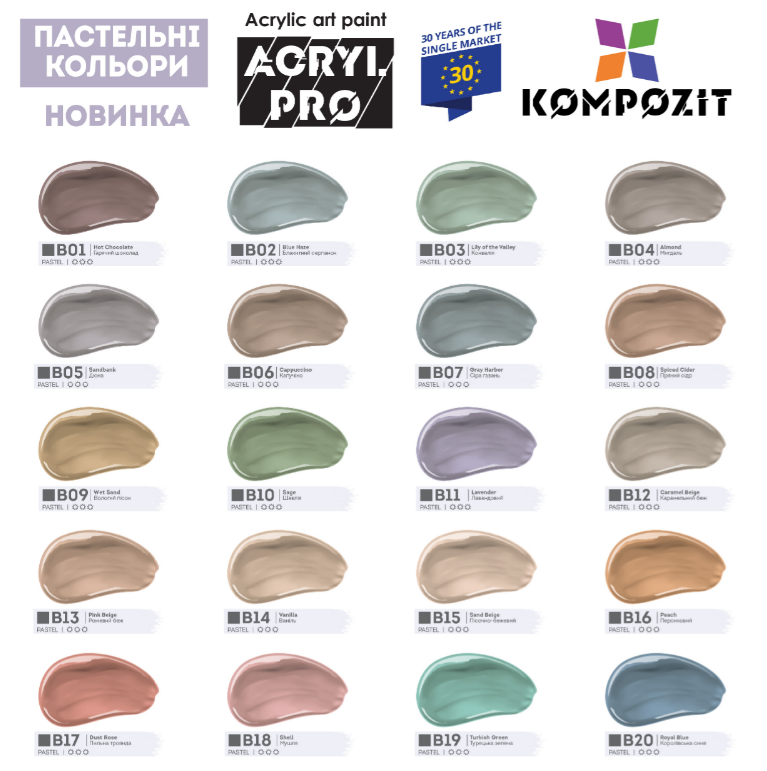 Фарба акрилова ART Kompozit B01 гарячий шоколад 0,075 л туба 3