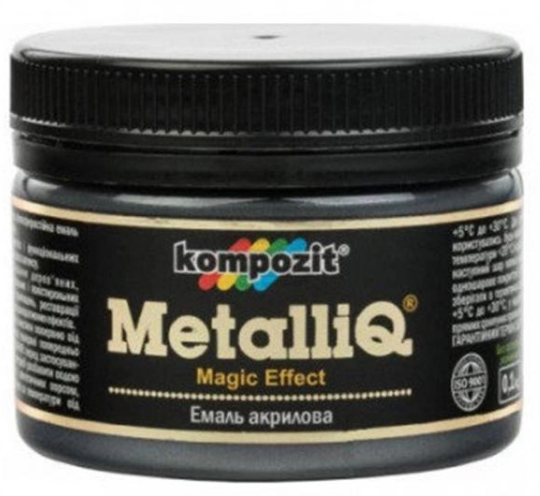 Фарба акрилова емаль Metalliq Kompozit чорна перлина 0,1 кг