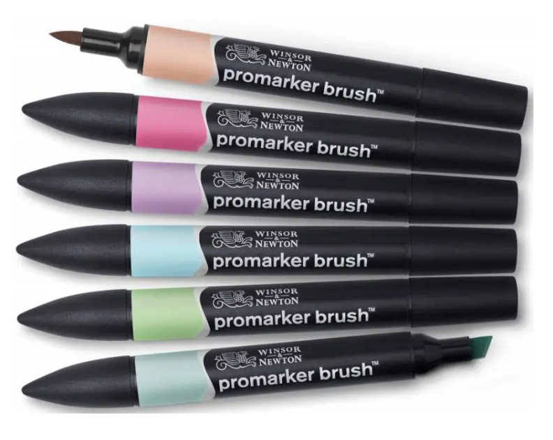 Набір двосторонніх маркерів Brushmarker, Пастельні тони, 6 шт., 0290125 W&N 1