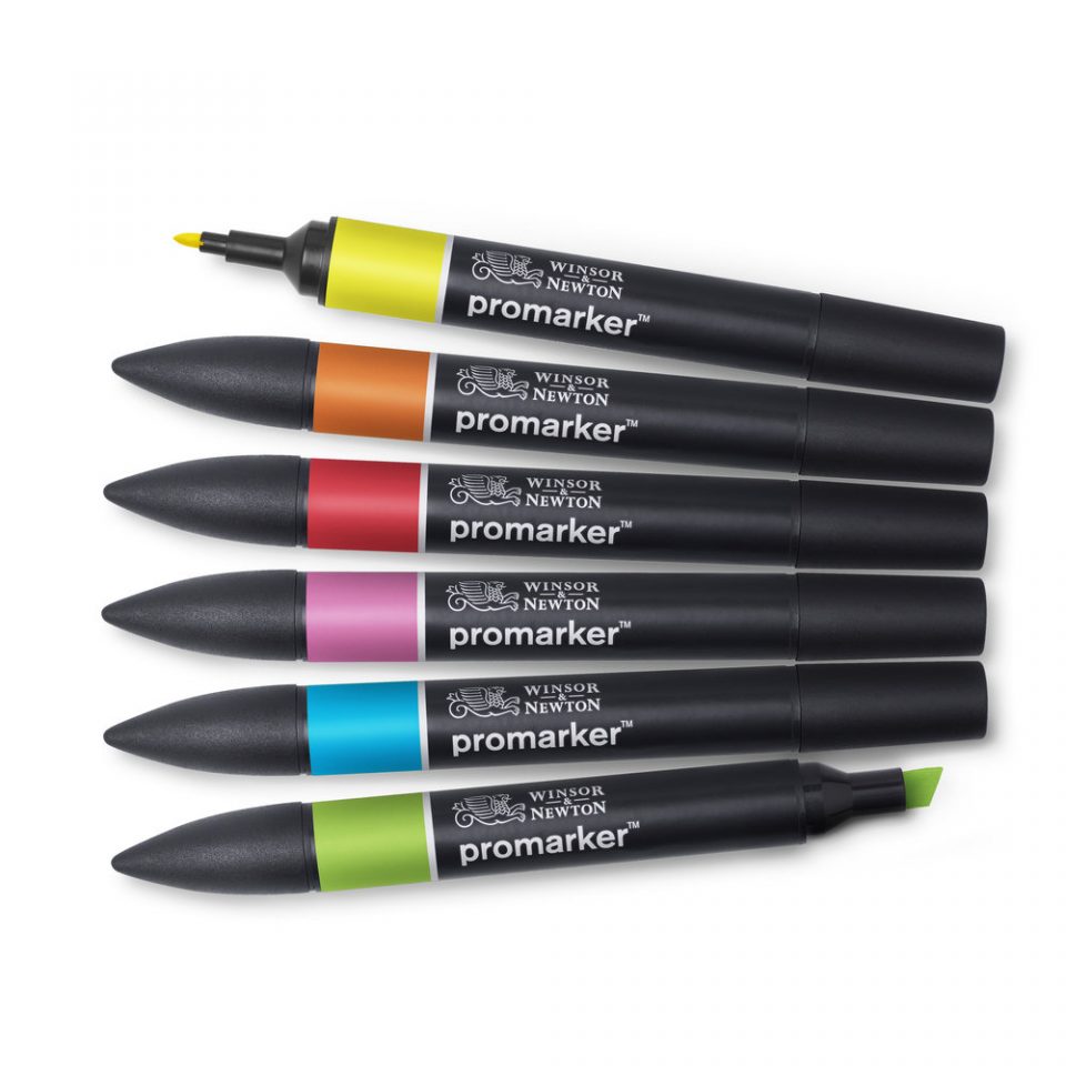 Набір маркерів двосторонніх ProMarker "Яскраві тони" 6шт, 0290110 W&N 2
