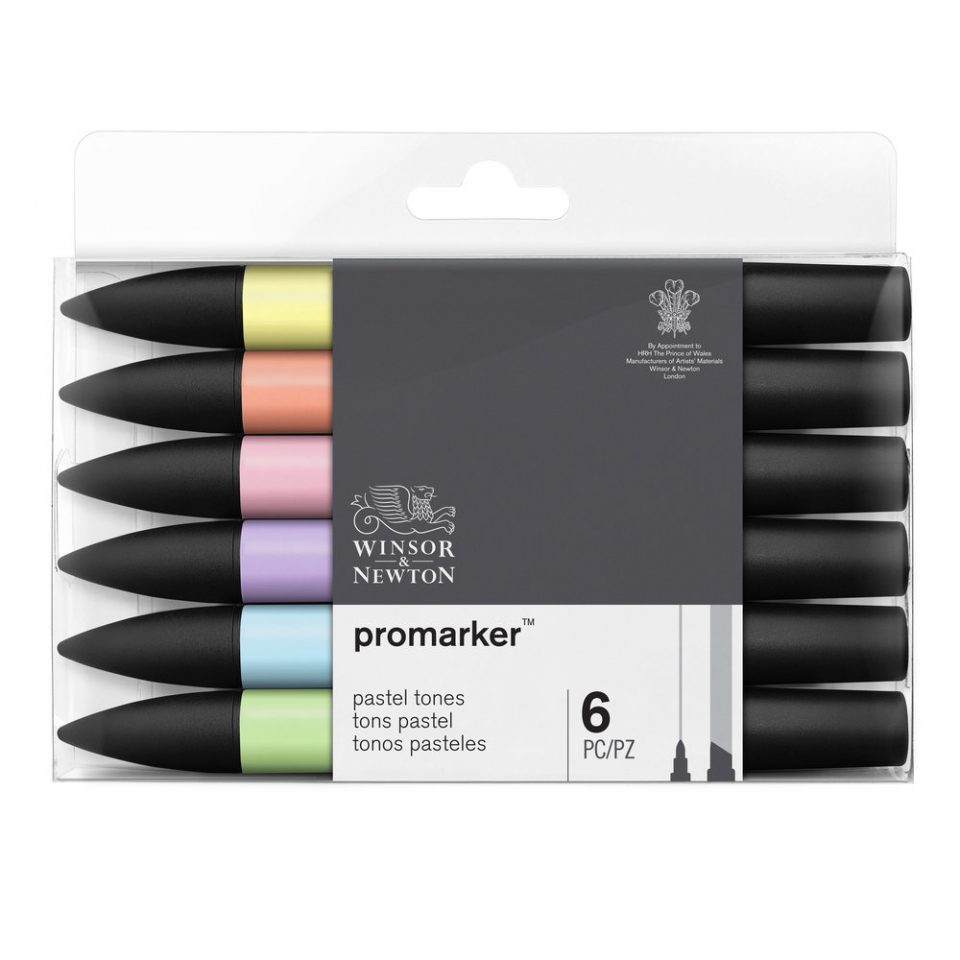 Набір маркерів двосторонніх ProMarker "Пастельні тони" 6шт, 0290113 W&N