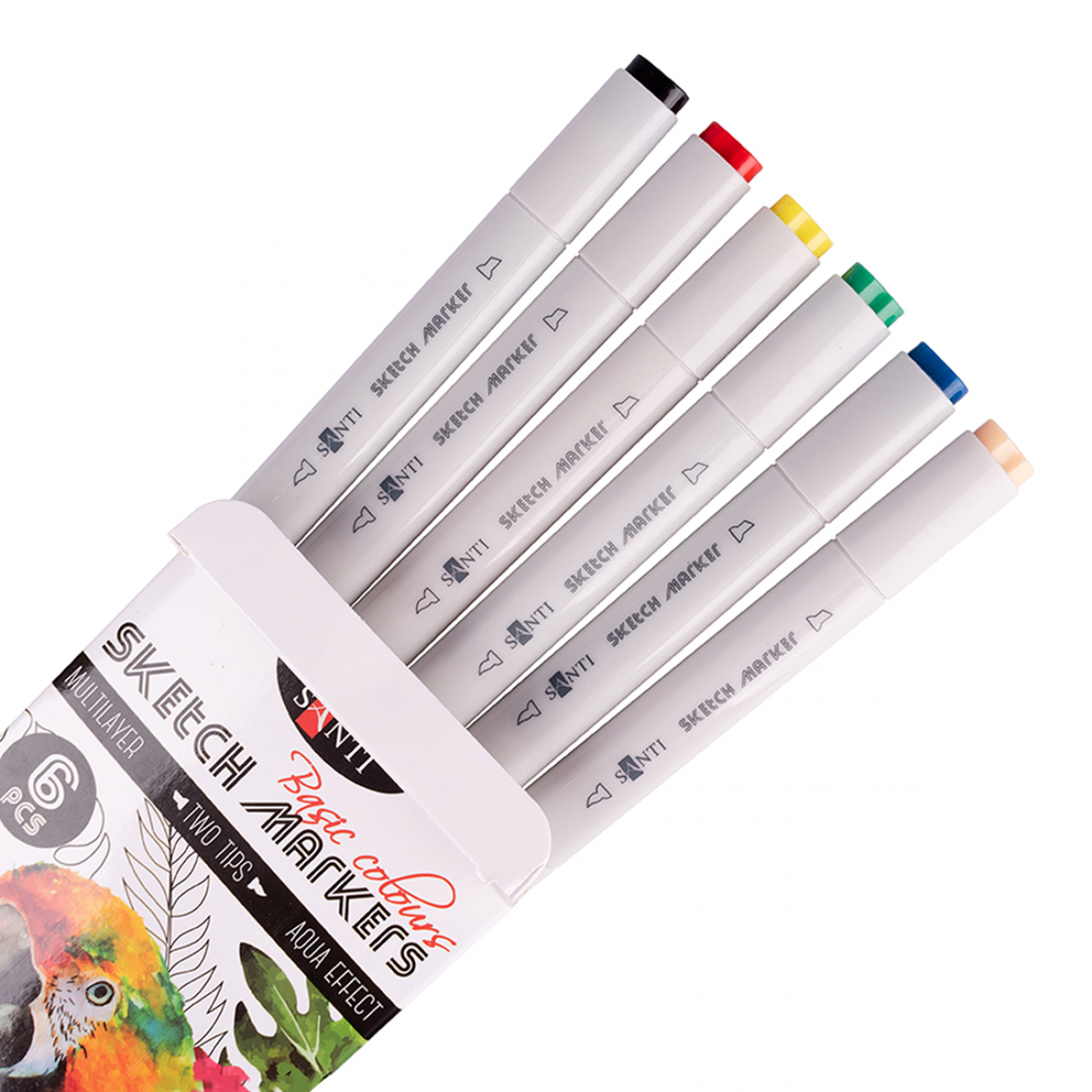 Набор акварельных маркеров "Santi sketch" Basic Colours, 6 шт, 390546 2