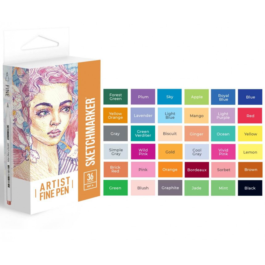 Набір лайнерів SketchMarker ARTIST FinePen Basic 1, 36 кол., AFP-36BAS1 1