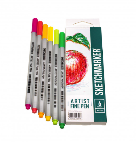Набір лайнерів SketchMarker ARTIST FinePen Basic 3, 6 кол., AFP-6BAS3 2