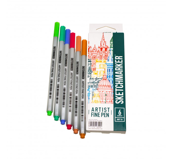 Набір лайнерів SketchMarker ARTIST FinePen Basic 4, 6 кол., AFP-6BAS4 2