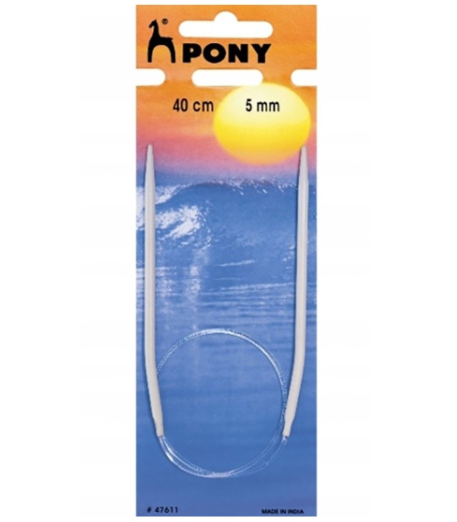 Спицы Pony (Индия) 40 см-5 мм, круговые алюминиевые, 47611 ТМ "ВДВ"