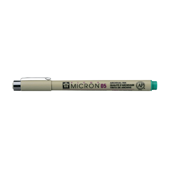 Линер Pigma Micron (0.5), 0,45 мм, Зеленый, Sakura