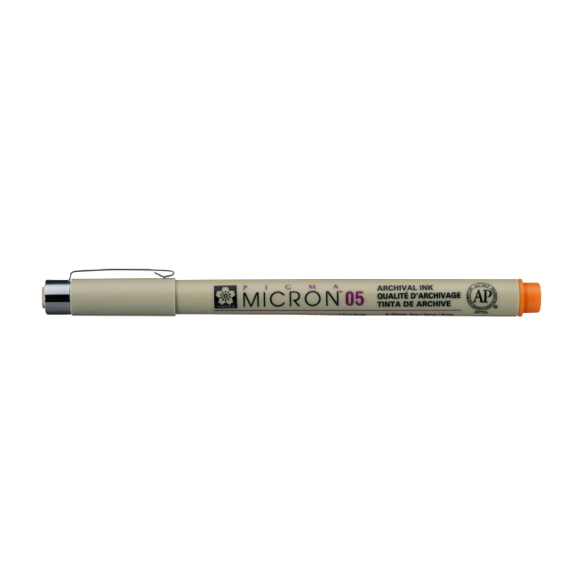 Линер Pigma Micron (0.5), 0,45 мм, Оранжевый, Sakura