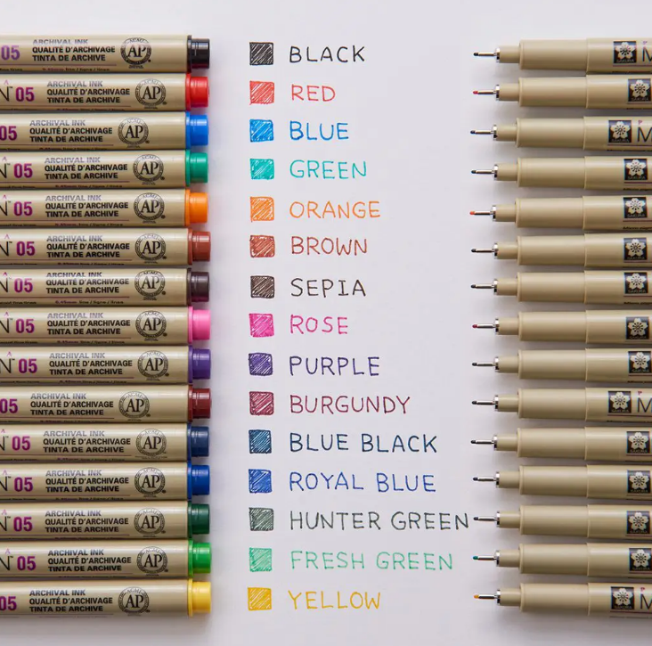 Линер Pigma Micron (0.5), 0,45 мм, Оранжевый, Sakura 2