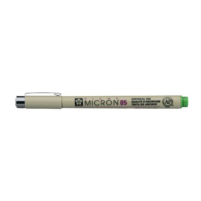 Линер Pigma Micron (0.5), 0,45 мм, Светло-зеленый, Sakura