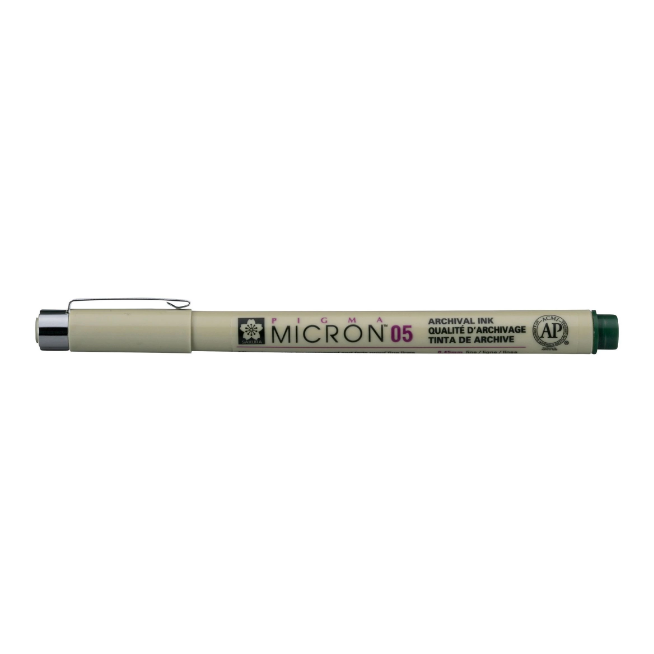 Линер Pigma Micron (0.5), 0,45 мм, Темно-зеленый, Sakura