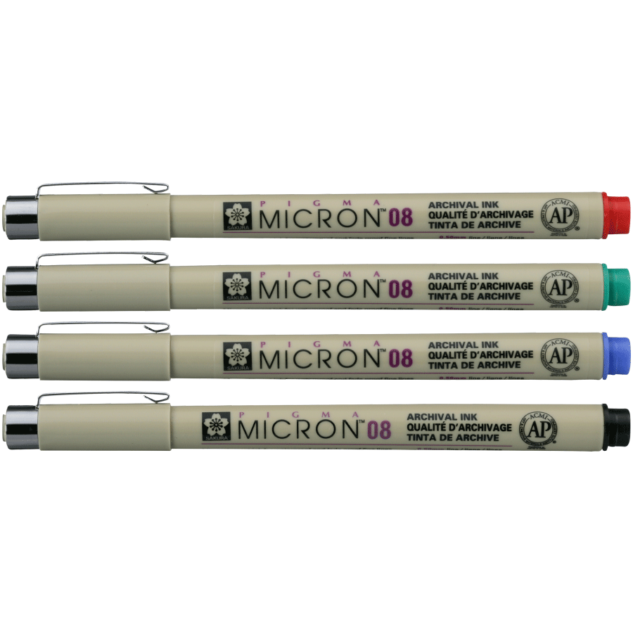 Линер Pigma Micron (0.8), 0,5 мм, Зеленый, Sakura 2