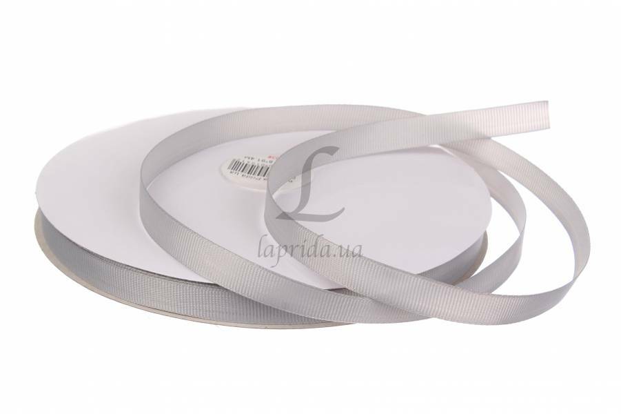 Стрічка репсова 1,2 cм-18 м, GX-03, сіра