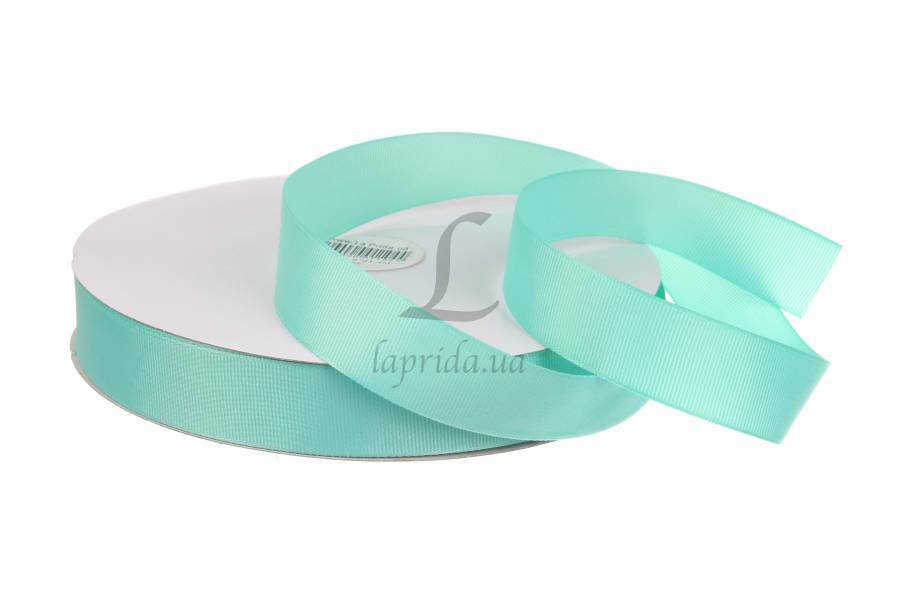 Лента репсовая бирюзовая 2,5 cм (18м) GX-222