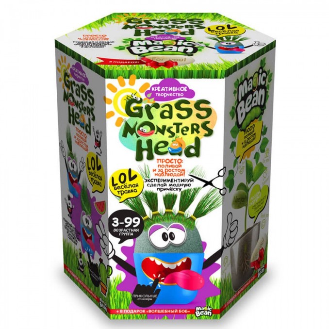 Набір креативної творчості "Grass Monsters Head" укр. (8). GMH-01-01U,02U,03U...08U 1