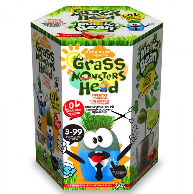 Набір креативної творчості "Grass Monsters Head" укр. (8). GMH-01-01U,02U,03U...08U 2