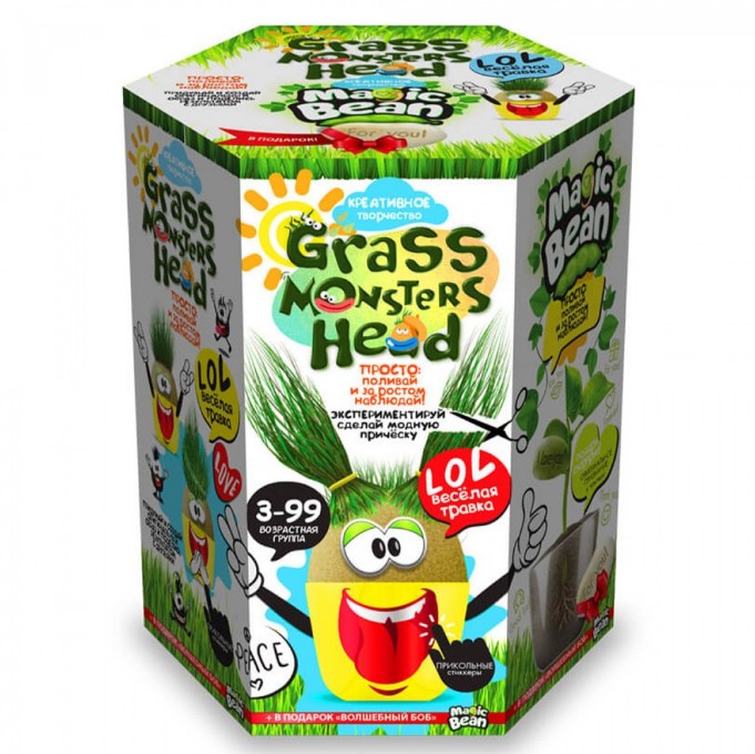 Набір креативної творчості "Grass Monsters Head" укр. (8). GMH-01-01U,02U,03U...08U 3