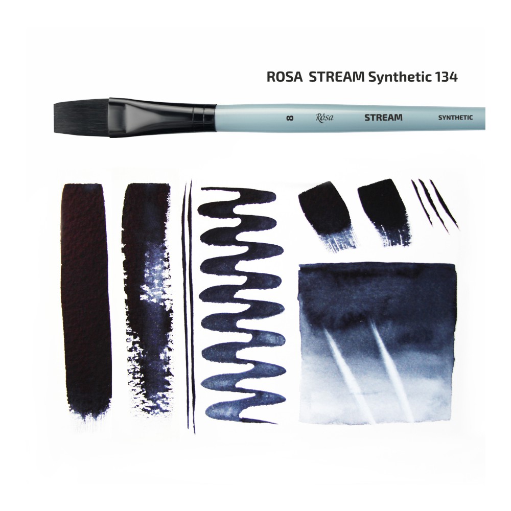 Синтетика плоская STREAM 134 №8, к.р. кисть ROSA 1