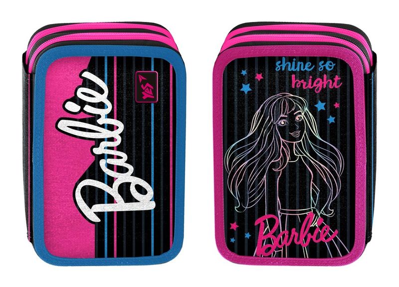 Пенал твердий YES подвійний HP-01 "Barbie", чорний/малиновий, 533089 1