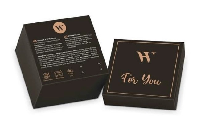 Чашка Westhill For You з кришкою і ложкою, 360 мл, чорна, MCO21-151, Limited Edition 1