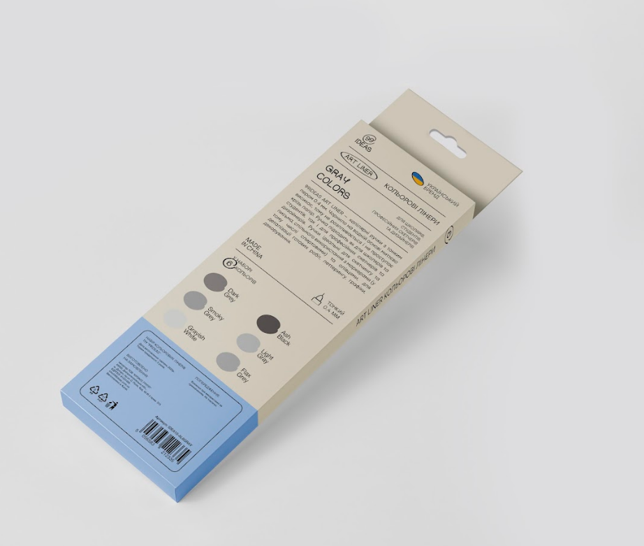 Набор цветных линеров, 6 цв.,6 set Gray colors,IDEA10-AL6GRAY, 99IDEAS 2