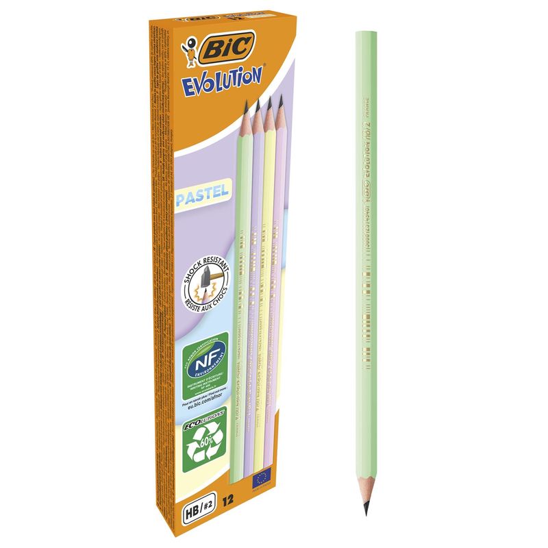 Олівець НВ, з гумкою Ecolution Pastel, bc518306 BIC
