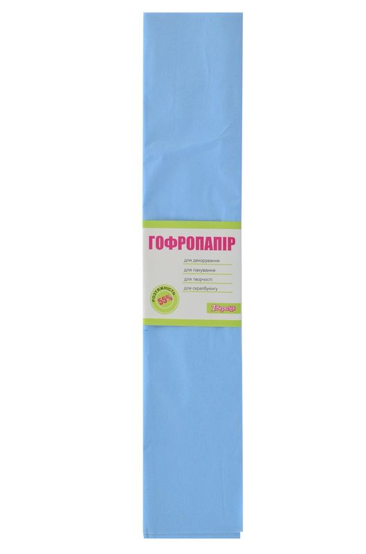 Бумага гофр. голубая 55 % 26,4г/м2 (50 см*200 см), 705548