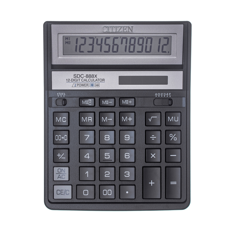 Калькулятор Citizen SDC-888 XBK, бухгалтерский, 12 р. 1