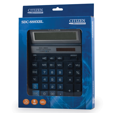 Калькулятор Citizen SDC-888 XBL, бухгалтерский, 12 р. 2