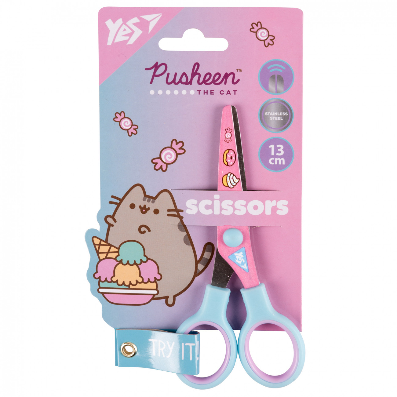 Ножницы "Pusheen" 13 см, с принтом на лезвии, 480437 Yes