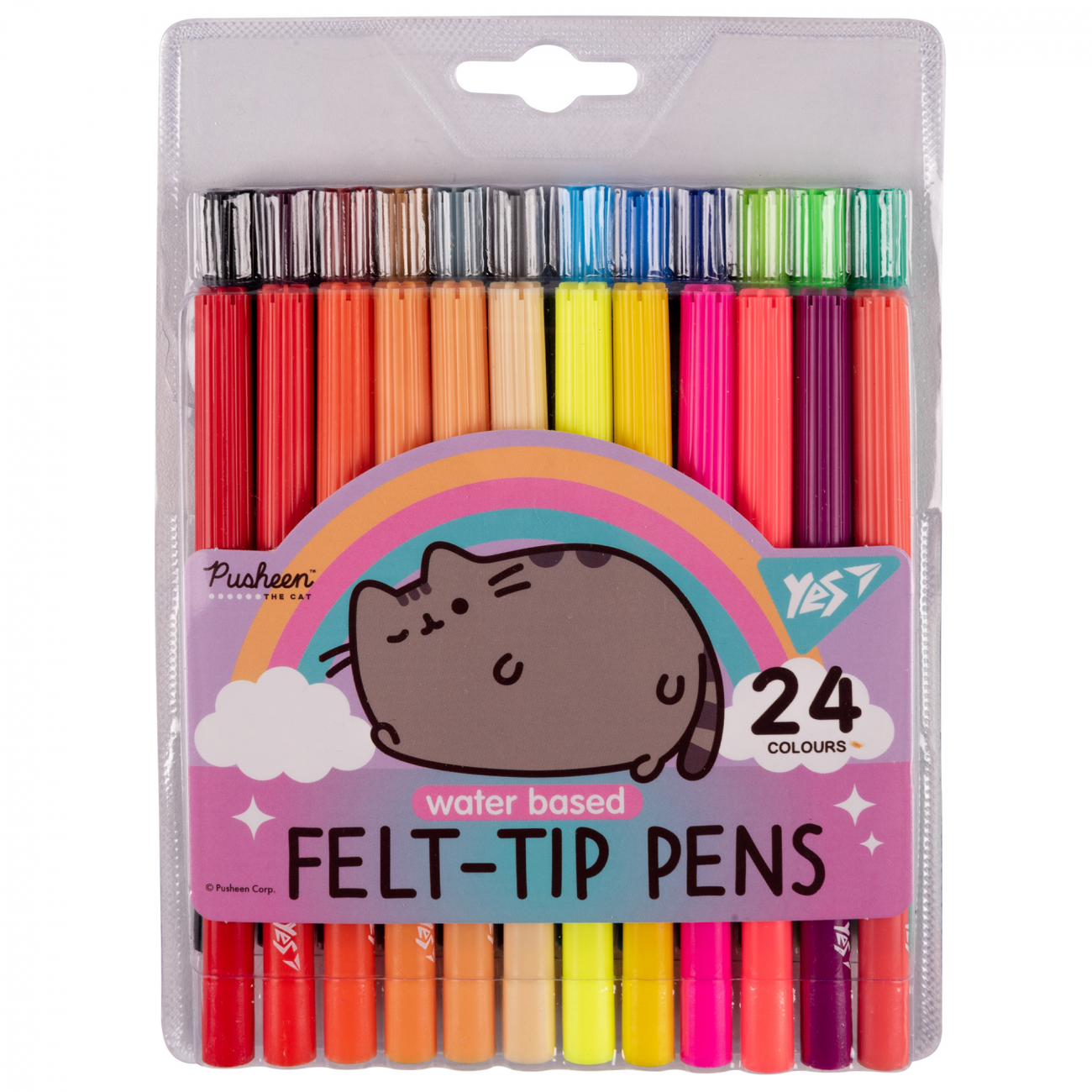 Фломастери 24 кол. "Pusheen rainbow", 650555 Yes