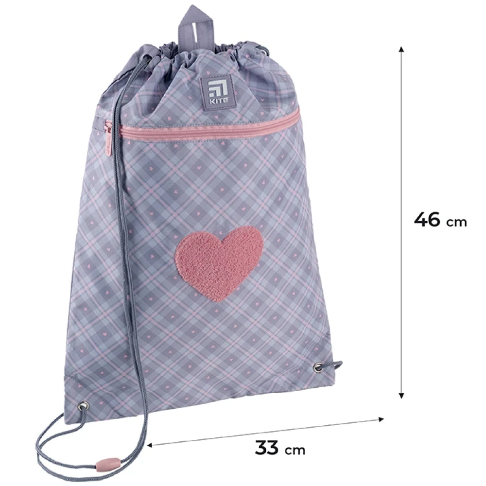 Сумка для взуття Kite 601M Fluffy Heart, K24-601M-23 2