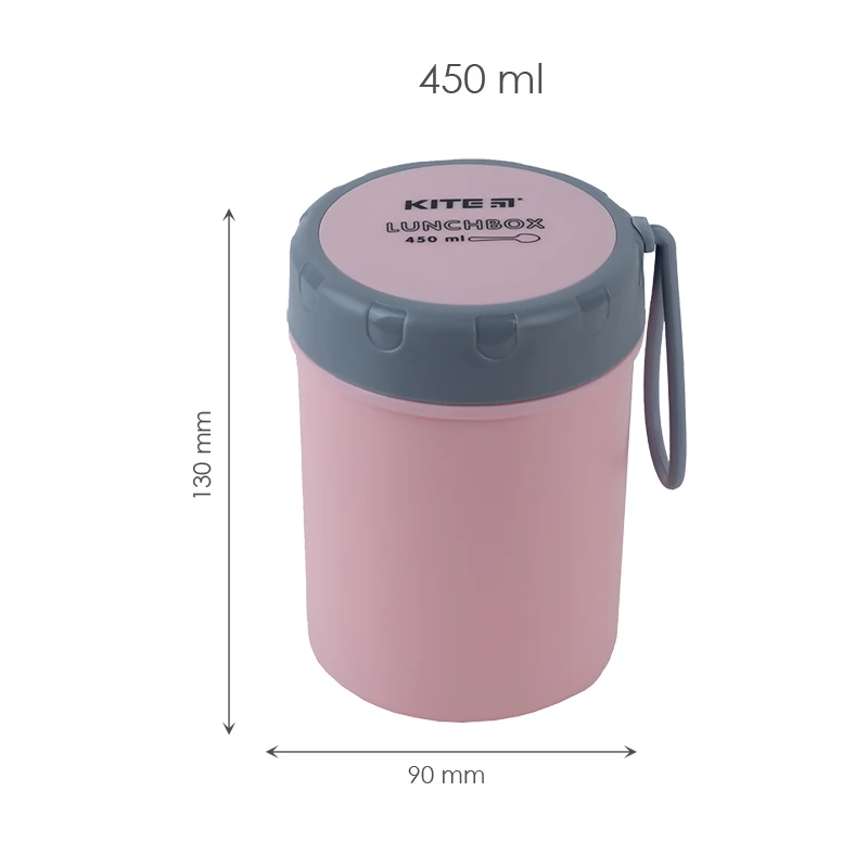 Ланчбокс круглий 450 мл, рожевий, K23-187-3 1