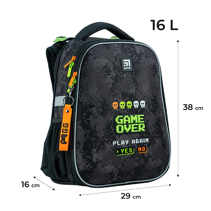 Рюкзак шкільний каркасний Kite Education 531 Game Over, K24-531M-6 2