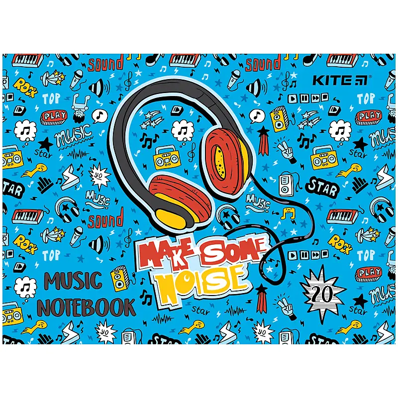 Тетрадь для нот А5, 20 л, Headphones, K24-405