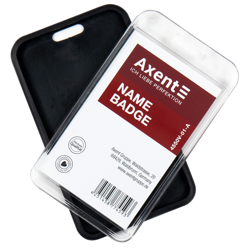 Бейдж-чехол SoftTouch 54*85 мм, матовый, черный, 4550V-01-A 4