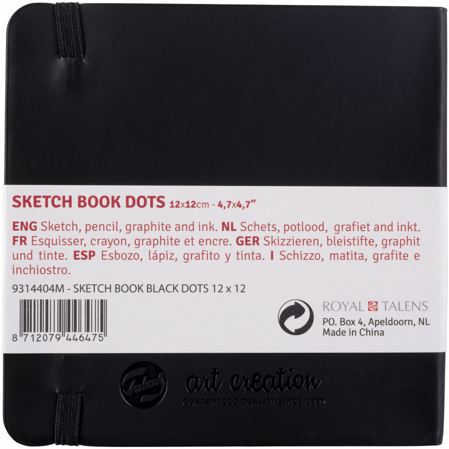 Блокнот для графики Talens Art Creation 80 г/м, 12*12см, 80 л, DOTS, черный, Royal Talens 1