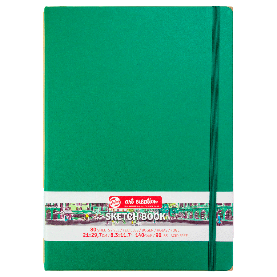 Блокнот для графики Talens Art Creation 140 г/м, 21*29,7см, 80 л, Forest Green, Royal Talens